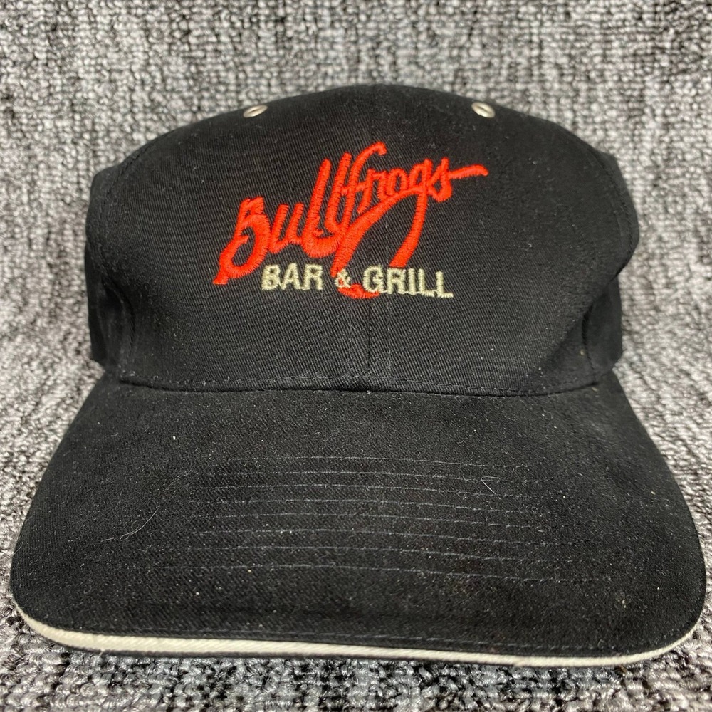 Falcon Bullfrogs Bar and Grill Mens OSFM Black Embroidered Strapback Hat